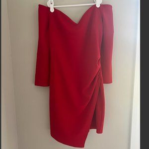 Lulus red off the shoulder dress, size medium